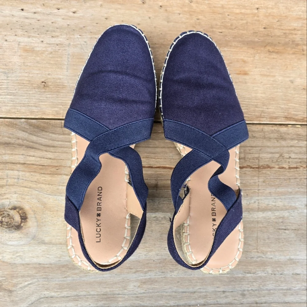 Lucky Brand Rifka Coastal Boho Slingback Espadrille Flats. Women's Size 8M